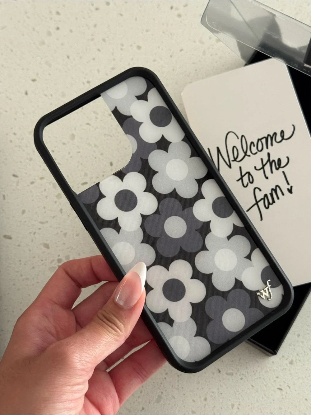 Wildflowers Black and White Floral iPhone Case - Daisy Pattern